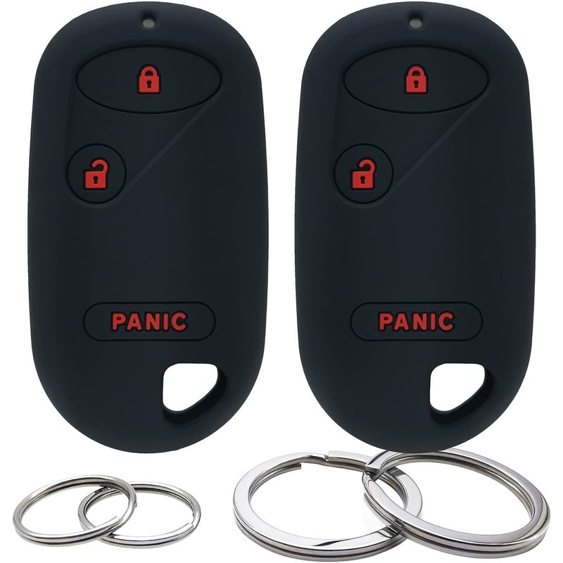 GFDesign 2 Pcs Silicone 3 Buttons Key Fob Cover Remote Case Keyless Protector Compatible with Honda Accord Civic Element Insight Pilot 72147S5AA01 NHVWB1U523 NHVWB1U521 A269ZUA106 72147S04A01