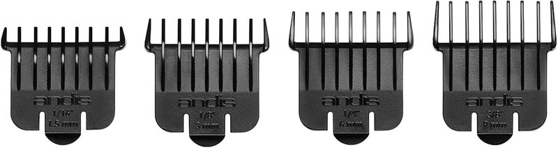 Andis SnapOn TBlade Attachment Combs 4Piece Comb Set Suitable for Hair Clipper Trimmer Professional Use Easy Clean LongLasting Sizes 15 3 6 9 mm 116 18 14 38 Black - Image 2