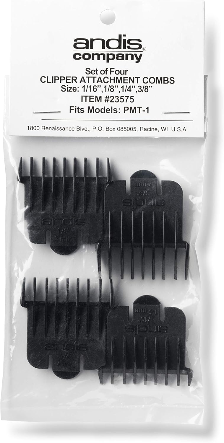 Andis SnapOn TBlade Attachment Combs 4Piece Comb Set Suitable for Hair Clipper Trimmer Professional Use Easy Clean LongLasting Sizes 15 3 6 9 mm 116 18 14 38 Black - Image 3