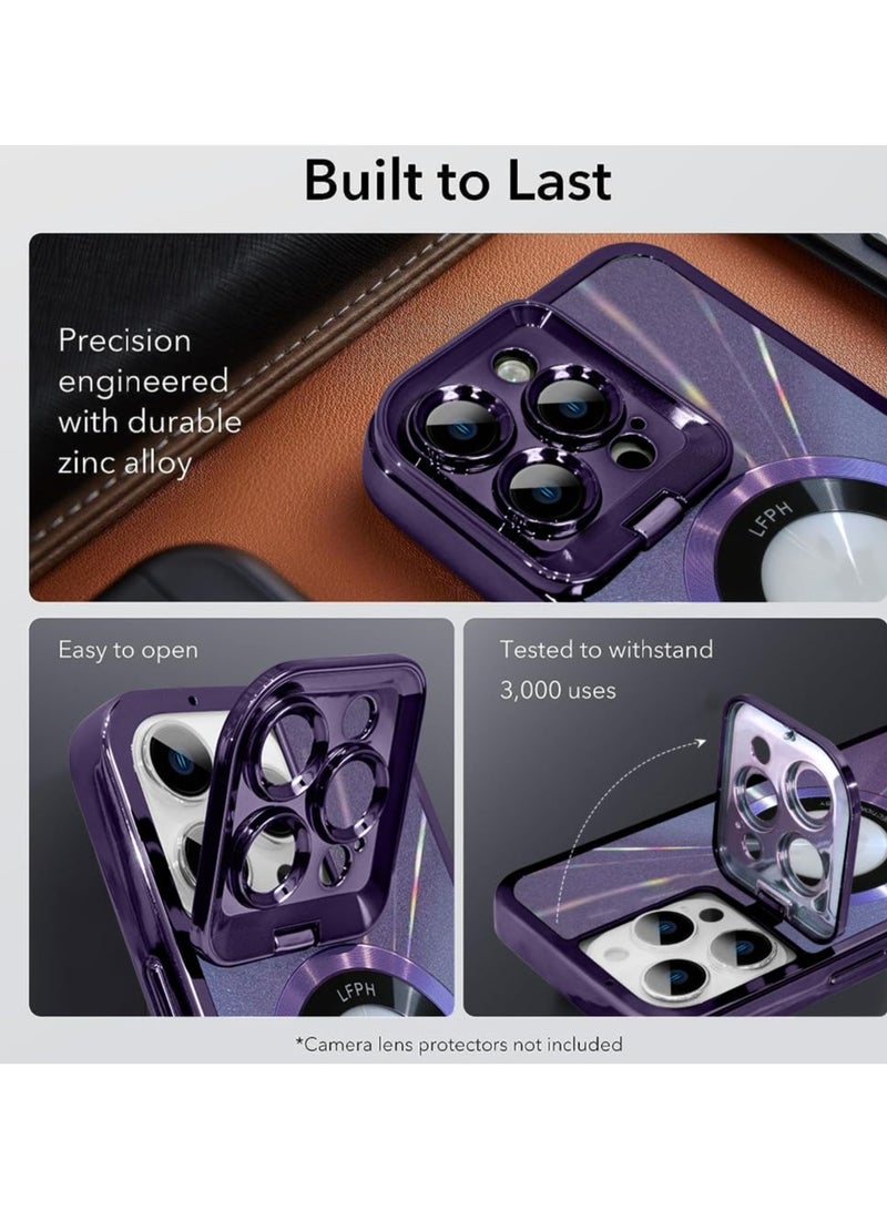 SOLARAE حافظة آيفون 15 برو ماكس مع حامل كاميرا، [متوافقة مع ماغسيف] [حامل حلقة كاميرا مدمج]، حماية من الدرجة العسكرية، حافظة مغناطيسية لآيفون 15 برو ماكس 6.7" 2023، بنفسجي - Image 3