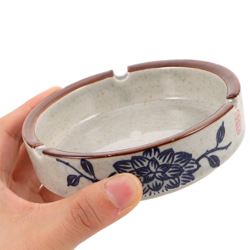 Porcelain Ceramic Ashtray Windproof Large Capacity for Indoor Patio Home Office Decorative Use - Image 5
