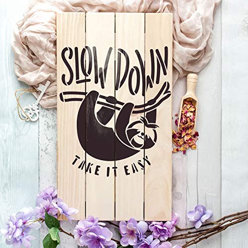 Kayra Decor Reusable Slow Down Sloth Stencil Painting Stencils for Art and Craft,Walls,Floor,Painting Canvas Art,T-Shirt, Cookie & Cake Decoration,Drawing Stencils for Kids, 6"x 6" (Pack of 1) - Image 4