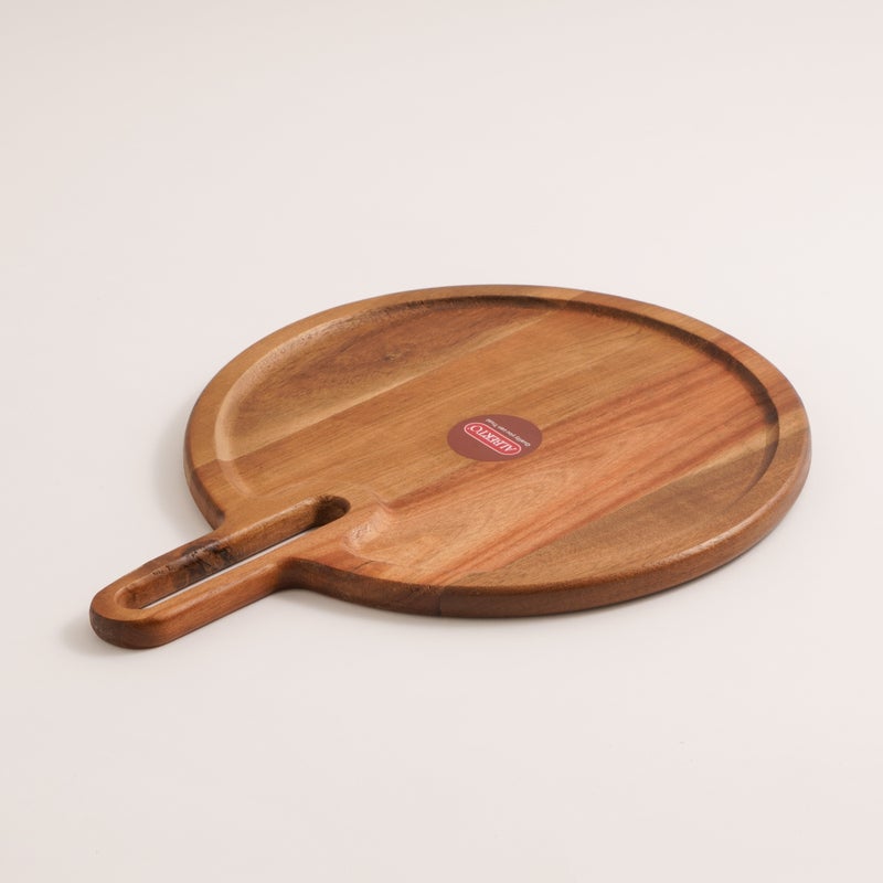 Alberto round serving plate dark brown acacia wood 43*33*1.8 cm