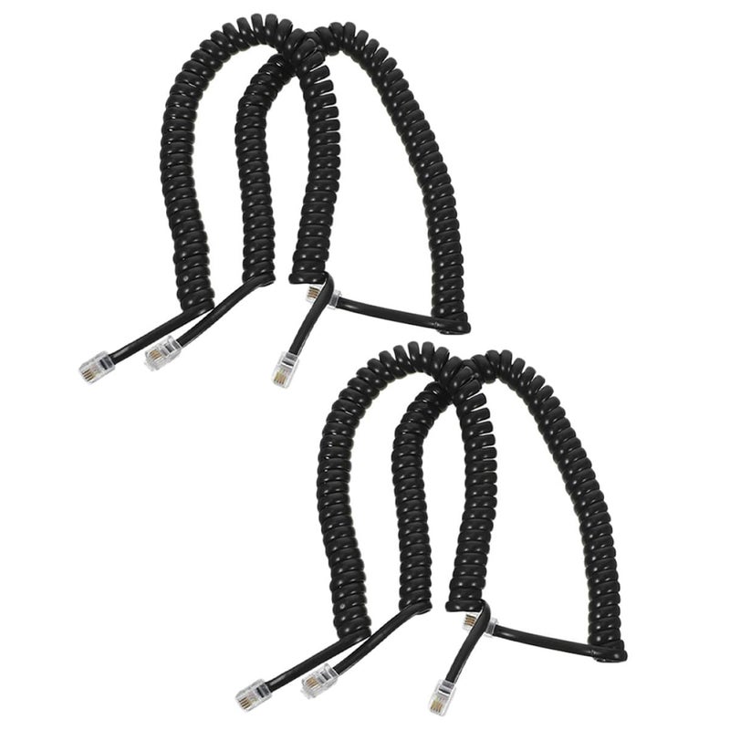 Coiled Telephone Cord 4 Pack Spiral Stretchable Receiver Cable For Home Office - Image 1