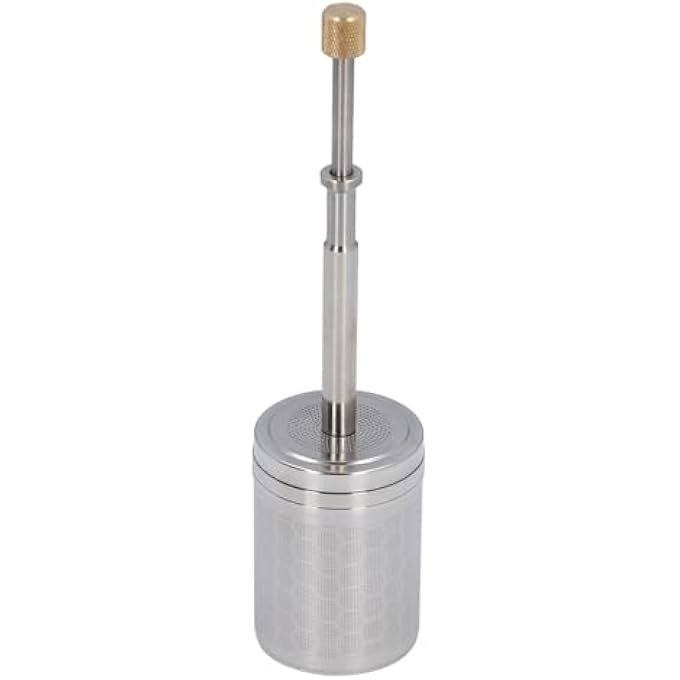 ريحني مصفاة قهوة من نوع الضغط بتصميم محمول ومستدام وموفر للطاقة مع محرك زنبركي من الفولاذ المقاوم للصدأ وفلتر قهوة قابل لإعادة الاستخدام - Image 1