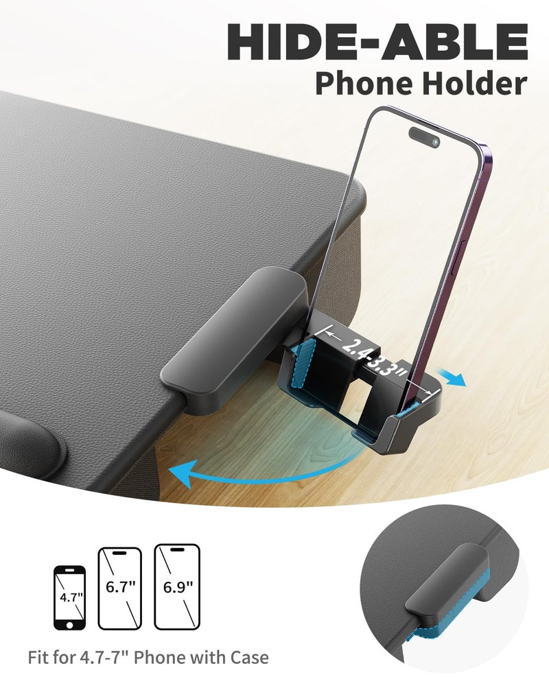 SAIJI Laptop Lap Desk, Portable Laptop Desk for Bed - Fits Up to 17" Laptops & MacBook,Lightweight Lap Tray Table with Storage Drawer, Lap Desk with Cushion, Lap Stand for Bed & Couch - Image 3