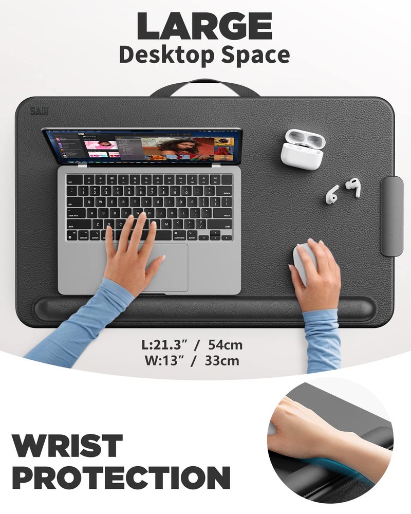 SAIJI Laptop Lap Desk, Portable Laptop Desk for Bed - Fits Up to 17" Laptops & MacBook,Lightweight Lap Tray Table with Storage Drawer, Lap Desk with Cushion, Lap Stand for Bed & Couch - Image 2