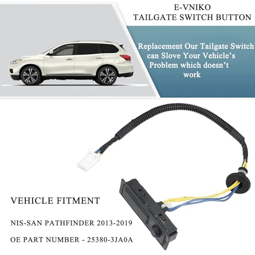 E-Vniko Rear Liftgate Trunk Open Release Switch Compatible for Nissan Pathfinder 2014-2019 Replace Tailgate Lid Switch 25380-3JA0A - Image 2