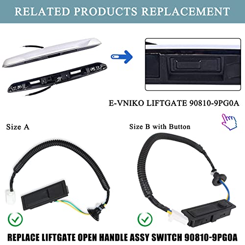 E-Vniko Rear Liftgate Trunk Open Release Switch Compatible for Nissan Pathfinder 2014-2019 Replace Tailgate Lid Switch 25380-3JA0A - Image 3