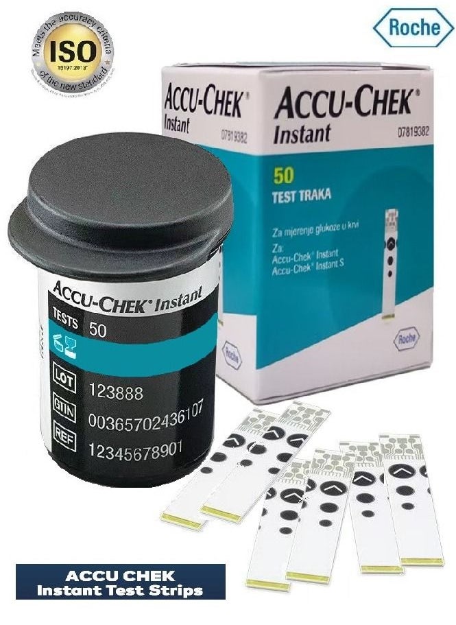 INSTANT Accu Chek Instant Blood Glucose 50 Piece Test Strips  - Image 1