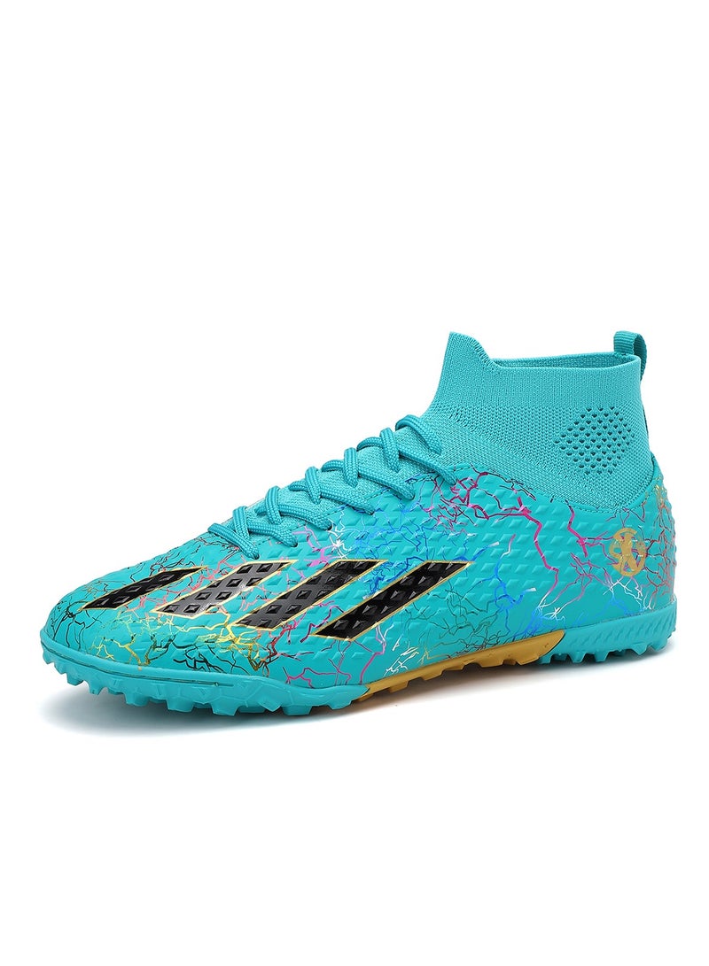SKY WING Men and Women Soccer Shoes Adults IC or IN Flat Soccer Cleats Elastic High-collar Knit Design Lightweight Training Football Shoes - Image 1