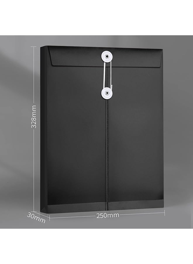 إيروريكس مجموعة من 12 مجلد مستندات مع قفل خيطي، محافظ بلاستيكية A4، مجلدات بلاستيكية، مجلد مظروف A4، غلاف مستند، خطاب للمكتب والمدرسة والمنزل، أسود - Image 2