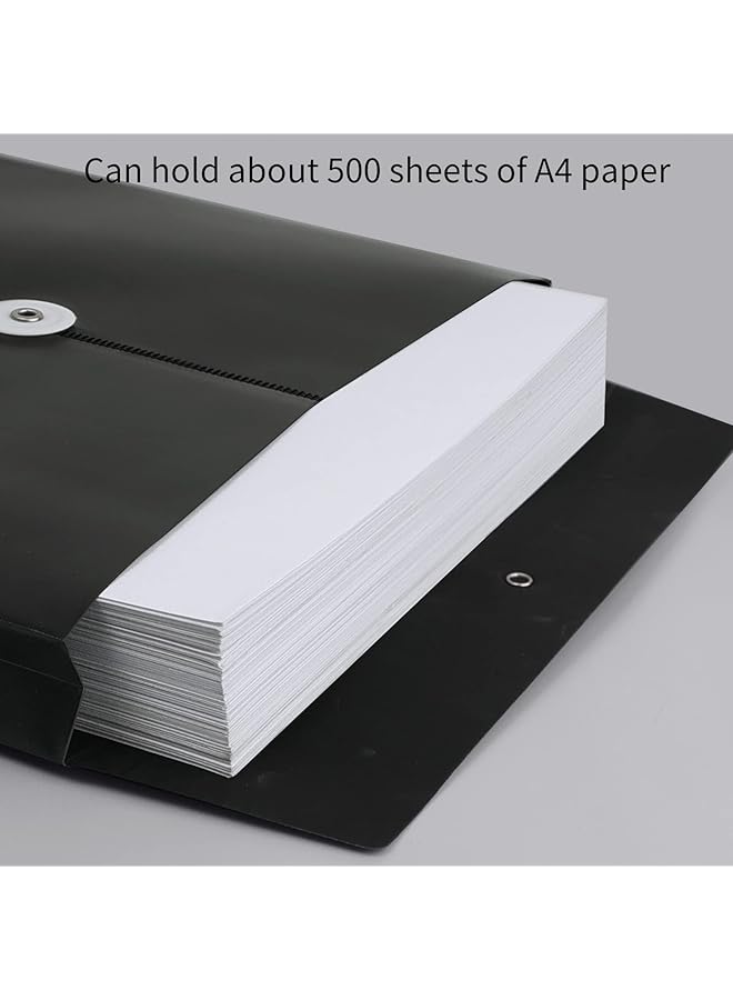 إيروريكس مجموعة من 12 مجلد مستندات مع قفل خيطي، محافظ بلاستيكية A4، مجلدات بلاستيكية، مجلد مظروف A4، غلاف مستند، خطاب للمكتب والمدرسة والمنزل، أسود - Image 5