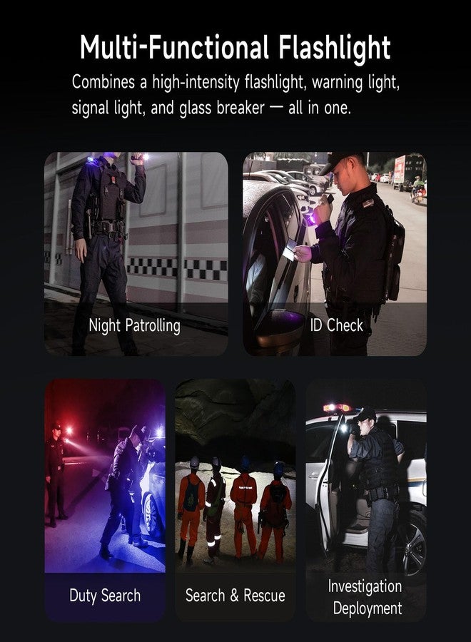 NEXTORCH P84 LED Police Flashlight, 3700 High Lumens Rechargeable Flashlight with Red and Blue Lights & Strobe & Ceramic Bead Broken Window for Night Duty, Outdoor Adventure, Daily Use - Image 4