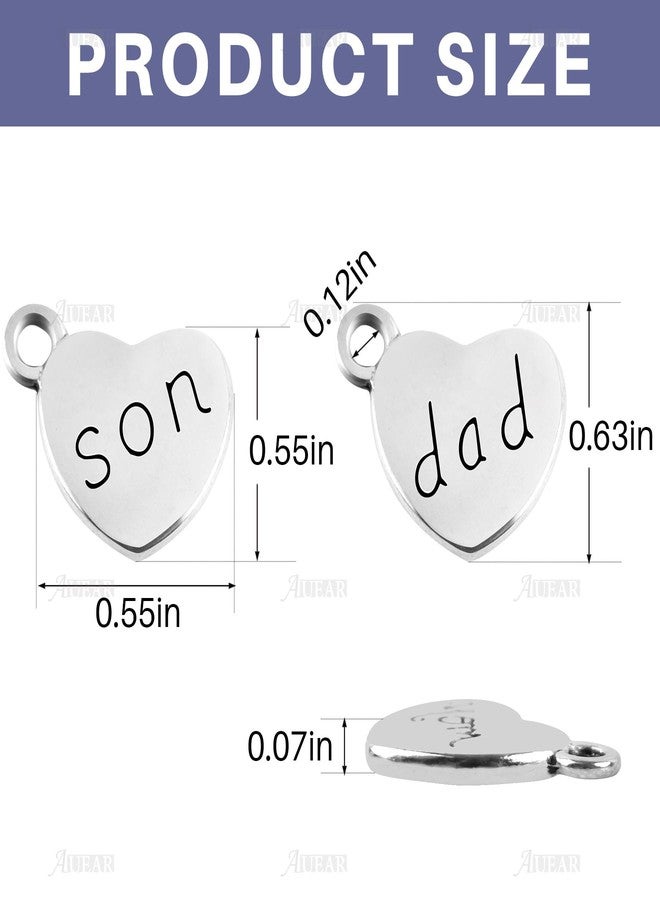 AUEAR, 30 Pack Family Charms Bulk Heart Shaped Pendant Loose Beads for Jewelry Making Wine Decoration - Image 2