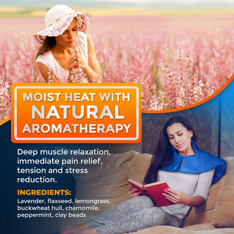PhysioNatural Microwavable Large Neck and Shoulder Wrap â€“ Instant Relief for Muscle Pain, Tension and Stress, Stiffness, Arthritis, Migraines, and Headaches â€“ Natural Therapy with Deep Heat and Herbal Aromatherapy - Image 3