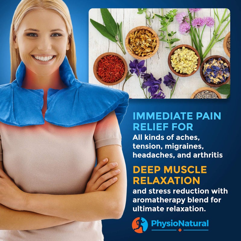 PhysioNatural Microwavable Large Neck and Shoulder Wrap â€“ Instant Relief for Muscle Pain, Tension and Stress, Stiffness, Arthritis, Migraines, and Headaches â€“ Natural Therapy with Deep Heat and Herbal Aromatherapy - Image 5