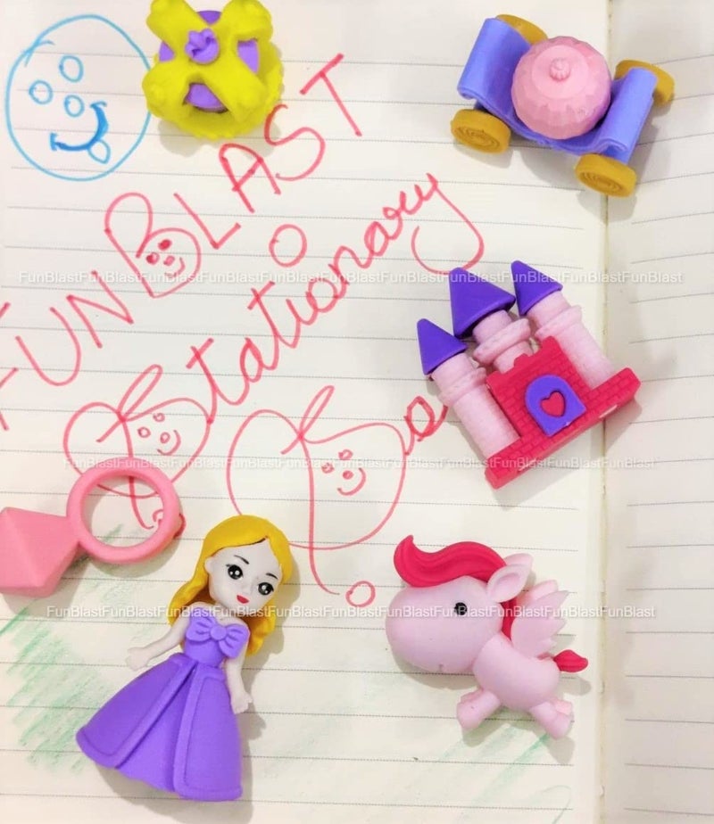 FunBlast Eraser for Kids – Fairy-Tale Palace & Unicorn Theme Erasers Set for Girls, Eraser Set for Return Gift, Stationary Kit for Kids, Rubber for Kid (12 Pcs) - Image 4