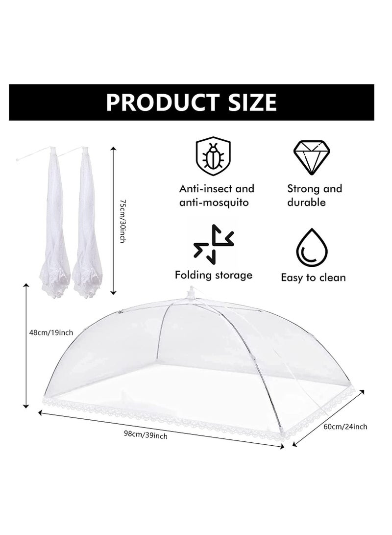 Barakah خيمة تغطية الطعام، (عبوة 2) كبيرة وطويلة (40"X24") مظلة شبكية قابلة للنفخ للاستخدامات الداخلية والخارجية، خيام شبكية، حفلات، نزهات، شواء، قابلة لإعادة الاستخدام وقابلة للطي - Image 3