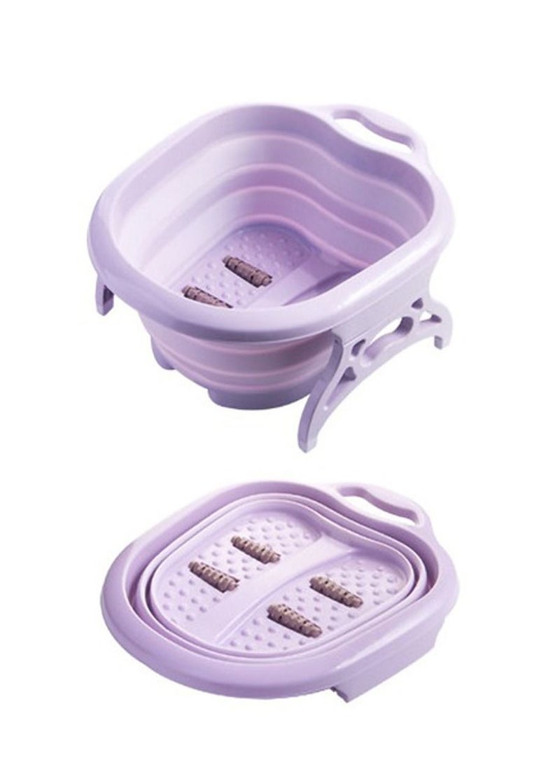 DubaiGallery Folding Foot Care Tub Portable Foot Wash Massage Bucket Travel Folding Bucket with 4 Massage Balls Bathing Feet in Winter -slip Handle Endurable Meterial - Image 2