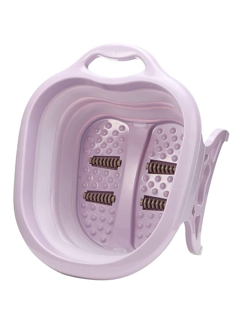 DubaiGallery Folding Foot Care Tub Portable Foot Wash Massage Bucket Travel Folding Bucket with 4 Massage Balls Bathing Feet in Winter -slip Handle Endurable Meterial - Image 5