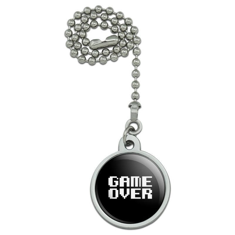 GRAPHICS  MORE Game Over Gamer Pixel Font Geek Ceiling Fan and Light Pull Chain