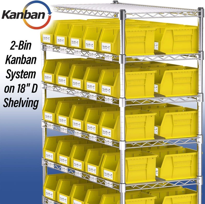AkroMils 30237 AkroBins Plastic Storage Bins, Space-Saving Stackable Bins for Garage, Pantry, Craft Organization, 9-" x 6-" x 5-", Yellow, 12-Pack - Image 5