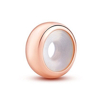 ARTCHARM Rose Gold 2pcs Rubber Charm Stopper Spacer Bead 925 Sterling Silver for Charm Bracelets - Image 2