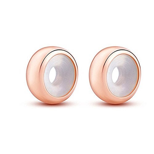 ARTCHARM Rose Gold 2pcs Rubber Charm Stopper Spacer Bead 925 Sterling Silver for Charm Bracelets - Image 1
