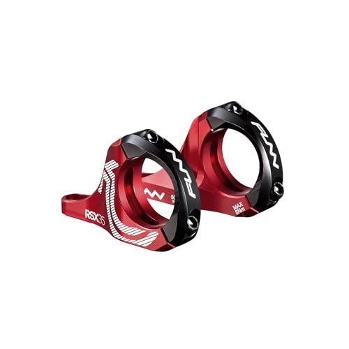 Funn RSX Mountain Bike Direct Mount Bike Stem with 35mm Bar Clamp, 2 Pieces Lightweight Split Design for Dual Crown Forks, Adjustable Extension 45-50mm with 30mm Rise (Red) - Image 1