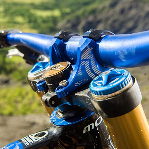 Funn RSX Mountain Bike Direct Mount Bike Stem with 35mm Bar Clamp, 2 Pieces Lightweight Split Design for Dual Crown Forks, Adjustable Extension 45-50mm with 30mm Rise (Red) - Image 4