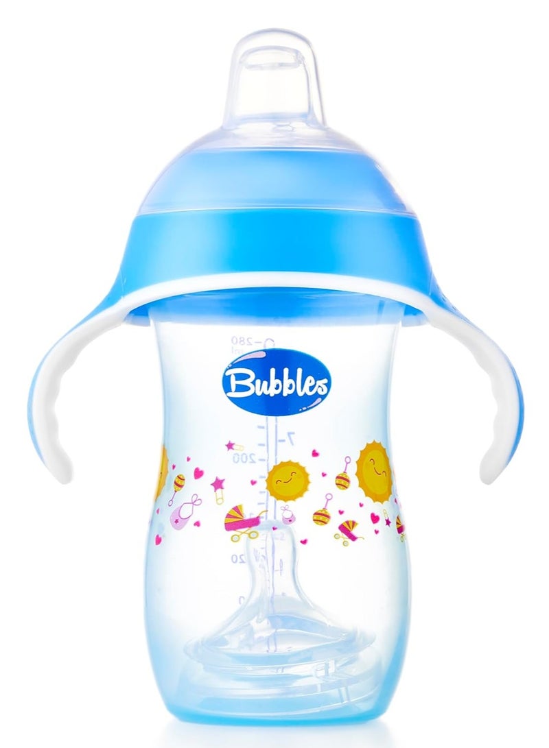 بابلز كوب طبيعي مع مقبض + حلمة سيليكون 2 في 1 متعدد الألوان 280 مل - Image 1