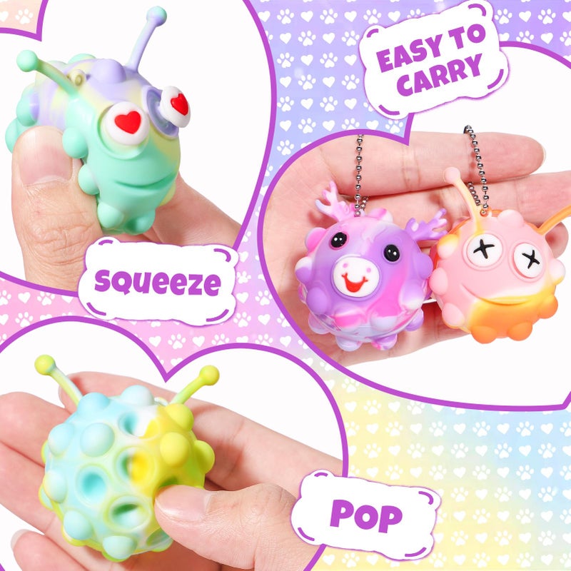 Qinline 24 Pack Valentines Day Gifts for Kids - 3D Jungle Animal Pop Fidget Toy with Gift Cards for Kids Boys Girls  Valentines Party Favors School Classroom Gifts Prizes Exchange Goodie Bags Stuffers - Image 5