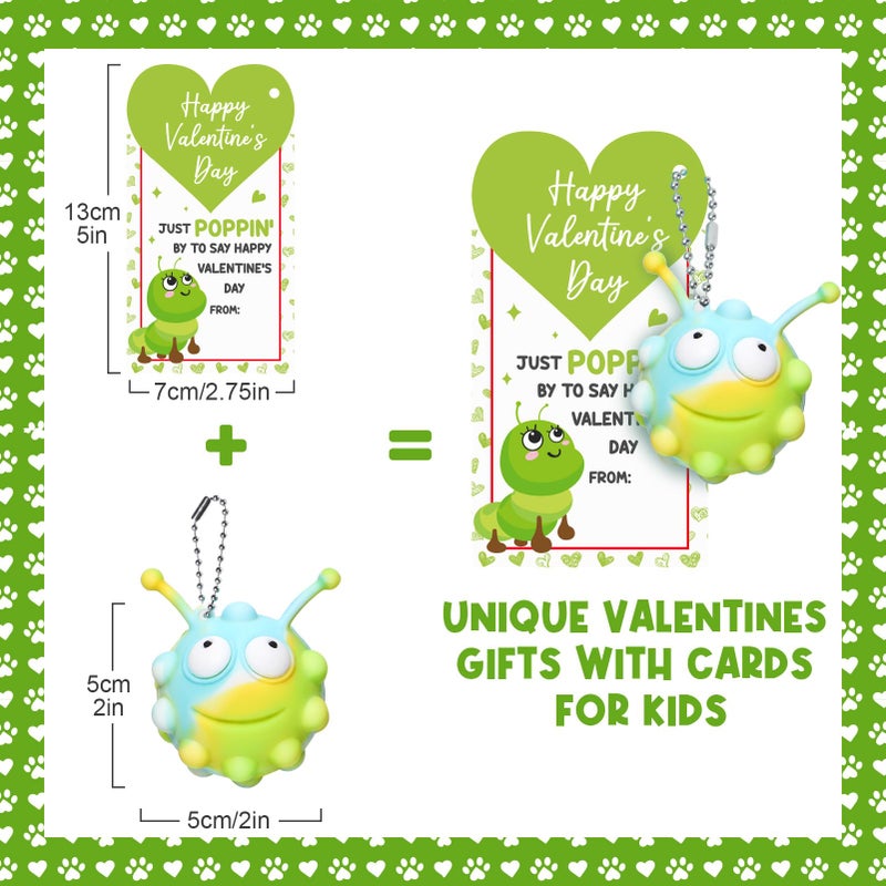 Qinline 24 Pack Valentines Day Gifts for Kids - 3D Jungle Animal Pop Fidget Toy with Gift Cards for Kids Boys Girls  Valentines Party Favors School Classroom Gifts Prizes Exchange Goodie Bags Stuffers - Image 4