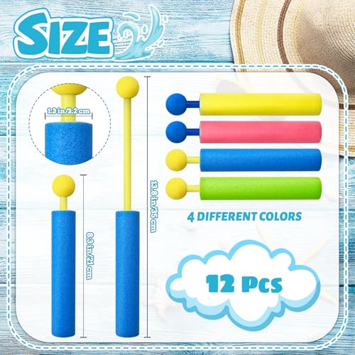 Zddaoole 12 Pack Water Guns for Adults Foam Water Soaker Blaster Set Colorful Squirt Guns for Pool Battles Beach Fun Summer Party Activities - Image 5