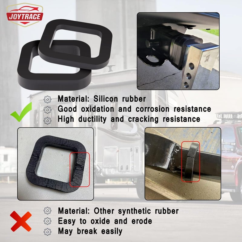 joytrace 6 Pack - Multiple Size Combinationï¼Œ2 Inch Hitch Receiver Silencer Pad - Compatible with Most 2 Inch Trailer Hitch Receiver - Image 3