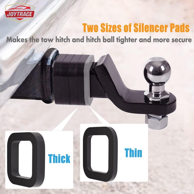 joytrace 6 Pack - Multiple Size Combinationï¼Œ2 Inch Hitch Receiver Silencer Pad - Compatible with Most 2 Inch Trailer Hitch Receiver - Image 2