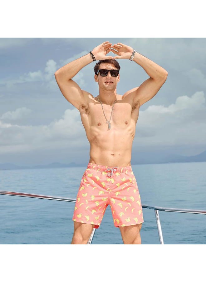 MaaMgic Mens Swim Trunks Quick Dry Swim Shorts with Mesh Lining Funny Swimwear Bathing Suits Banana Medium - Image 2