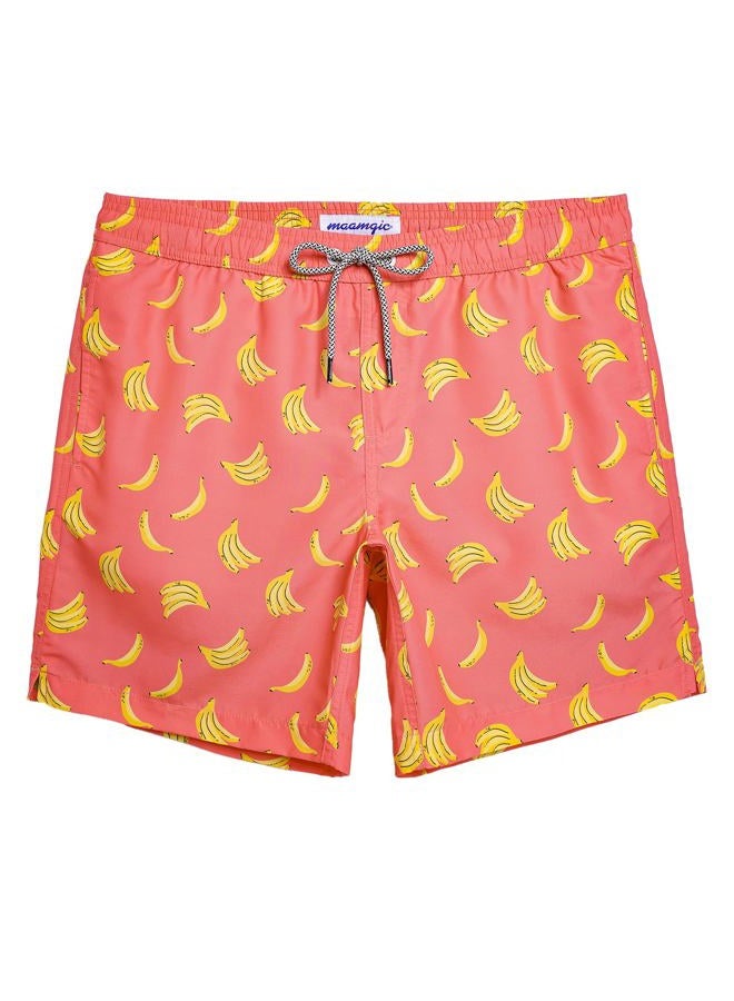 MaaMgic Mens Swim Trunks Quick Dry Swim Shorts with Mesh Lining Funny Swimwear Bathing Suits Banana Medium - Image 1