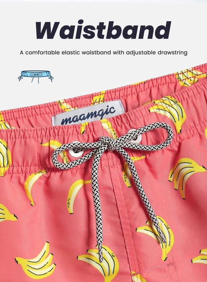 MaaMgic Mens Swim Trunks Quick Dry Swim Shorts with Mesh Lining Funny Swimwear Bathing Suits Banana Medium - Image 5