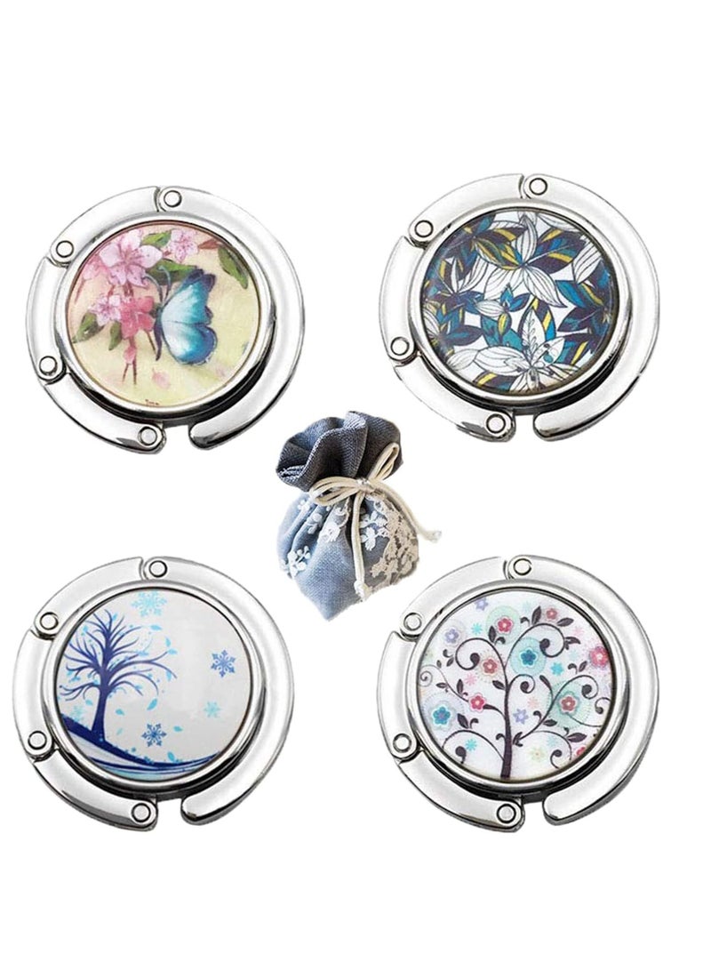 Purse Hooks, Foldable Handbag Hook, Women Bag Purse Hook Handbag Hanger for Table Handbag Storage, Mixed Set 4Pack - Image 1