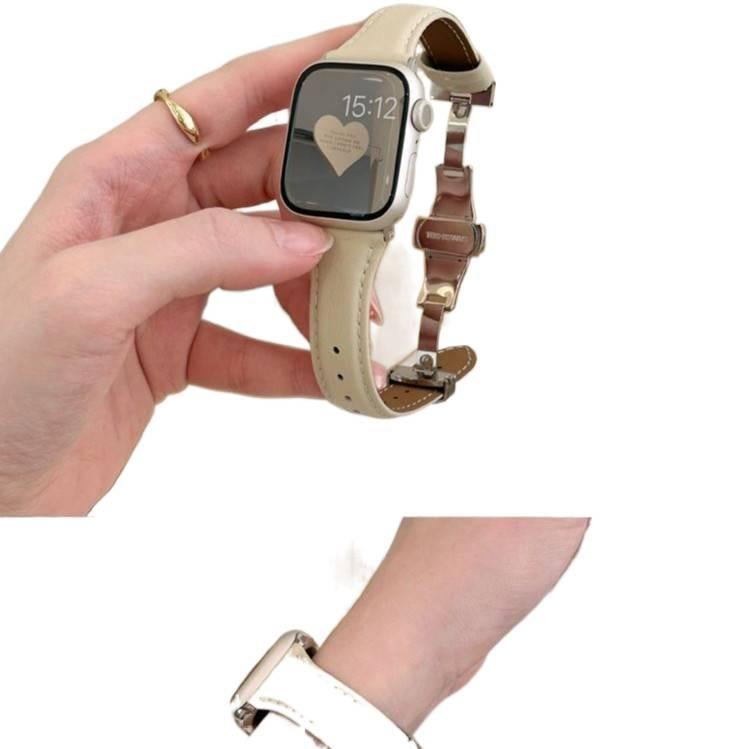 AD Pink Classic Leather Strap Smartwatch Band Compatible with Apple Watch Ultra with Adjustable Fit Replacement Strap for Daily Wear - Image 2