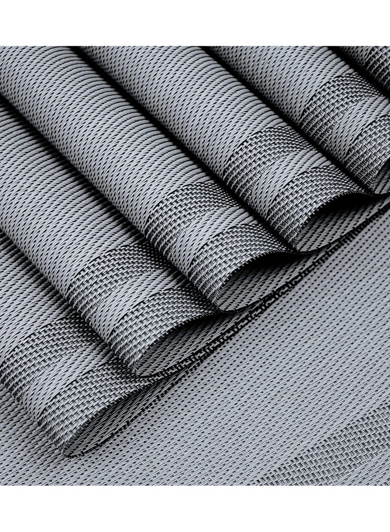 طقم شواء من 6 مفارش ، طاولة طعام معزولة بالفينيل غير قابلة للانزلاق 45x30 سم (رمادي) (رمادي) - Image 2