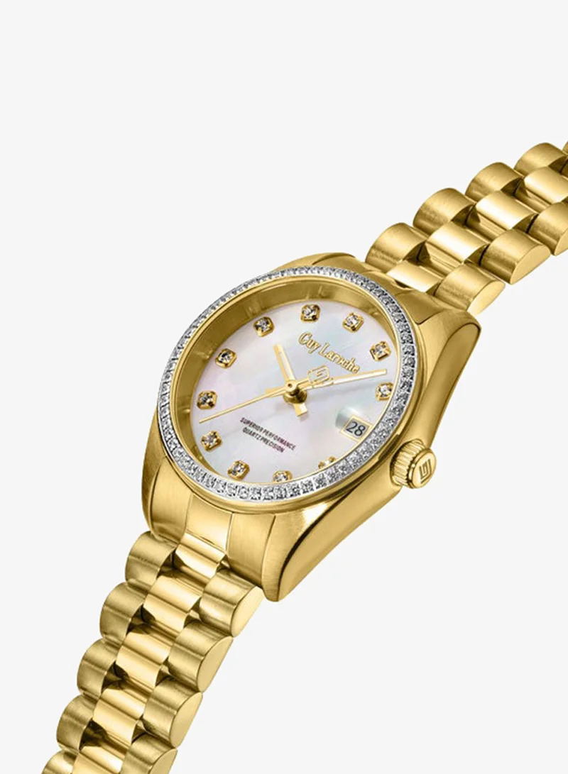 غاي لاروش Rose Stainless Steel Bracelet Analog Watch for Women, 26.5mm