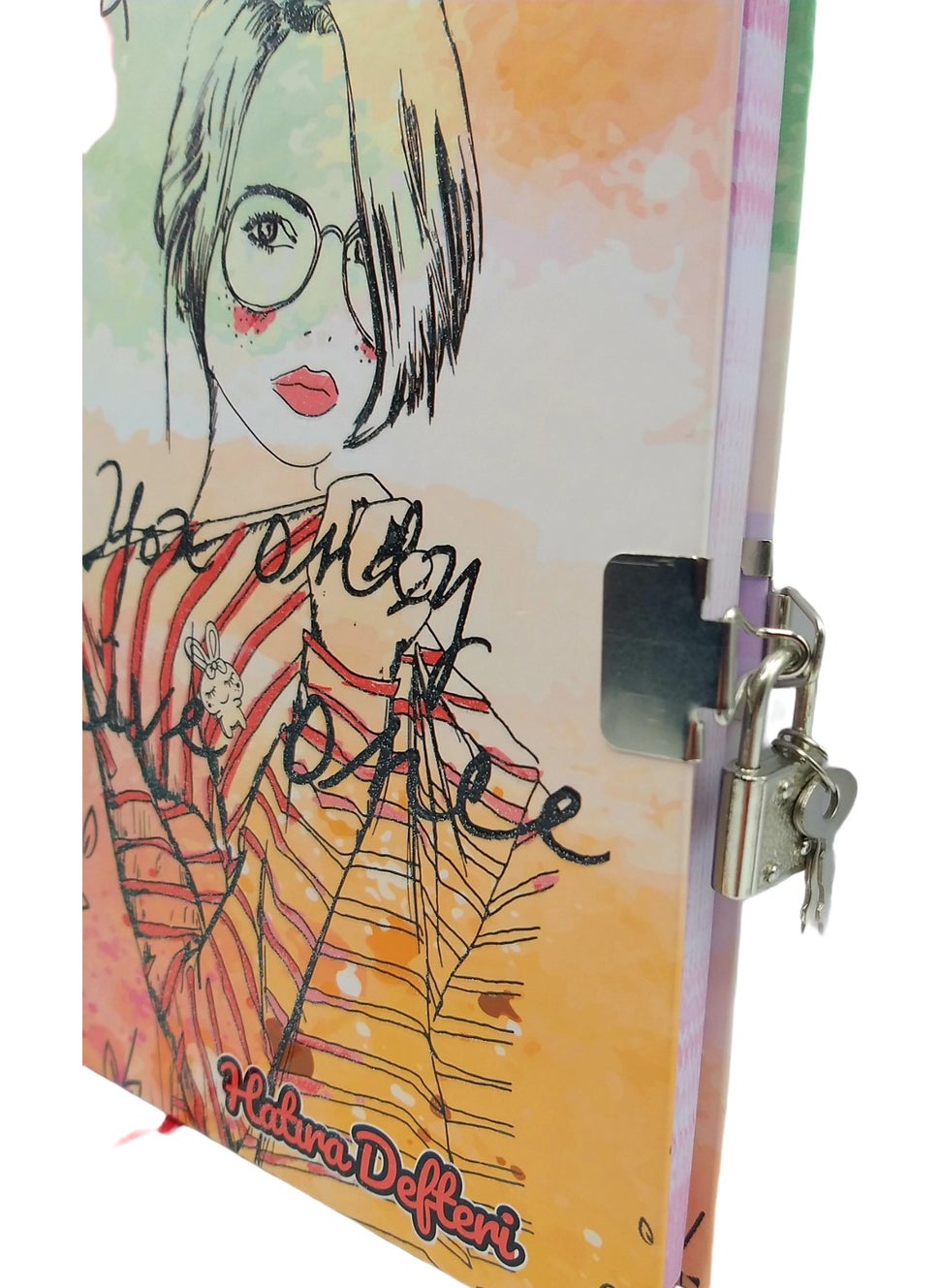 Seven Loving Glitter Diary Book Locked-Girl-You Only Live Omee  - Image 2