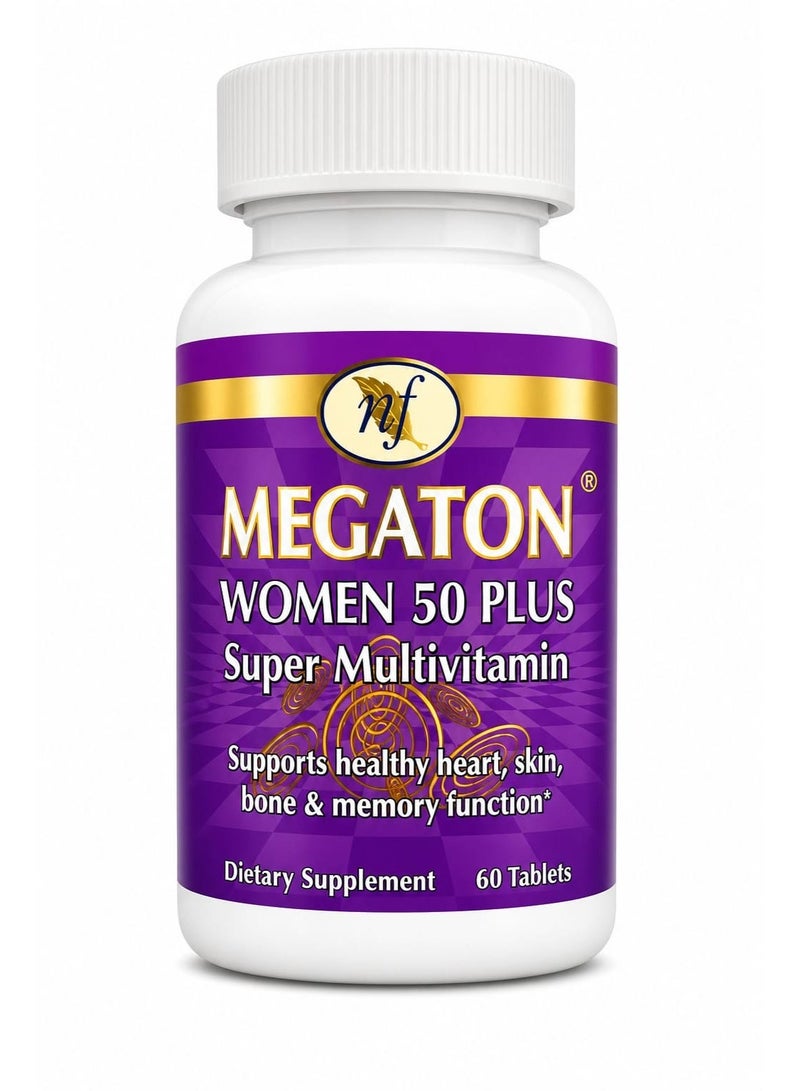 Natural Fervor MEGATON WOMEN 50+ Super Multivitamin Tablets for Women | Energy, Immunity, Bone & Brain Support | Daily Complete Nutrition for 50+ Women - Image 1