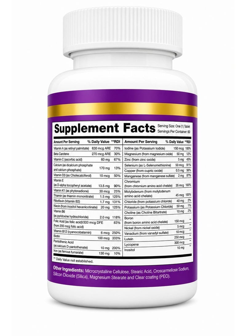 Natural Fervor MEGATON WOMEN 50+ Super Multivitamin Tablets for Women | Energy, Immunity, Bone & Brain Support | Daily Complete Nutrition for 50+ Women - Image 2