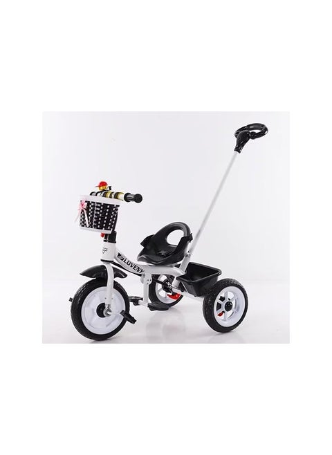 2 in 1 Tricycle for Kids with Parental Push Handle, Small Bell, Kids Tricycles with Foldable Dismounting Pedal, Removable Push Handle, Belt, Kids Cycle Trikes for Ages 1.5-6 Years