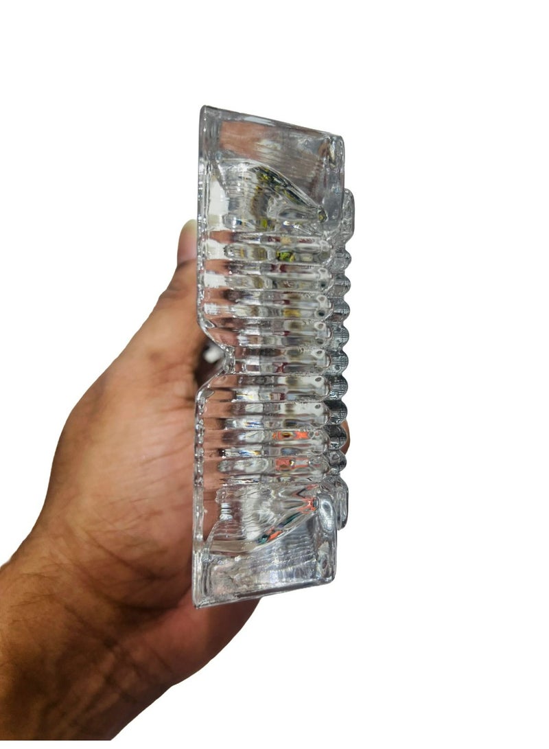 منفضة سجائر زجاجية مربعة، 10.5 × 4 سم، سمك 8 ملم، زجاج مقوى متين ومقاوم للحرارة - Image 3