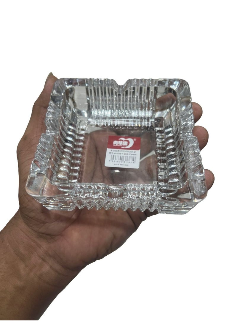 منفضة سجائر زجاجية مربعة، 10.5 × 4 سم، سمك 8 ملم، زجاج مقوى متين ومقاوم للحرارة - Image 4